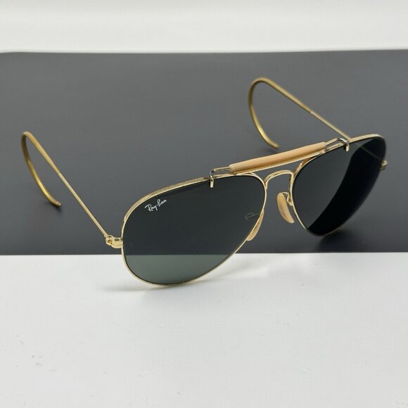 Vintage B&L Ray Ban Bausch Lomb G15 Gray 62mm Gold Outdoorsman